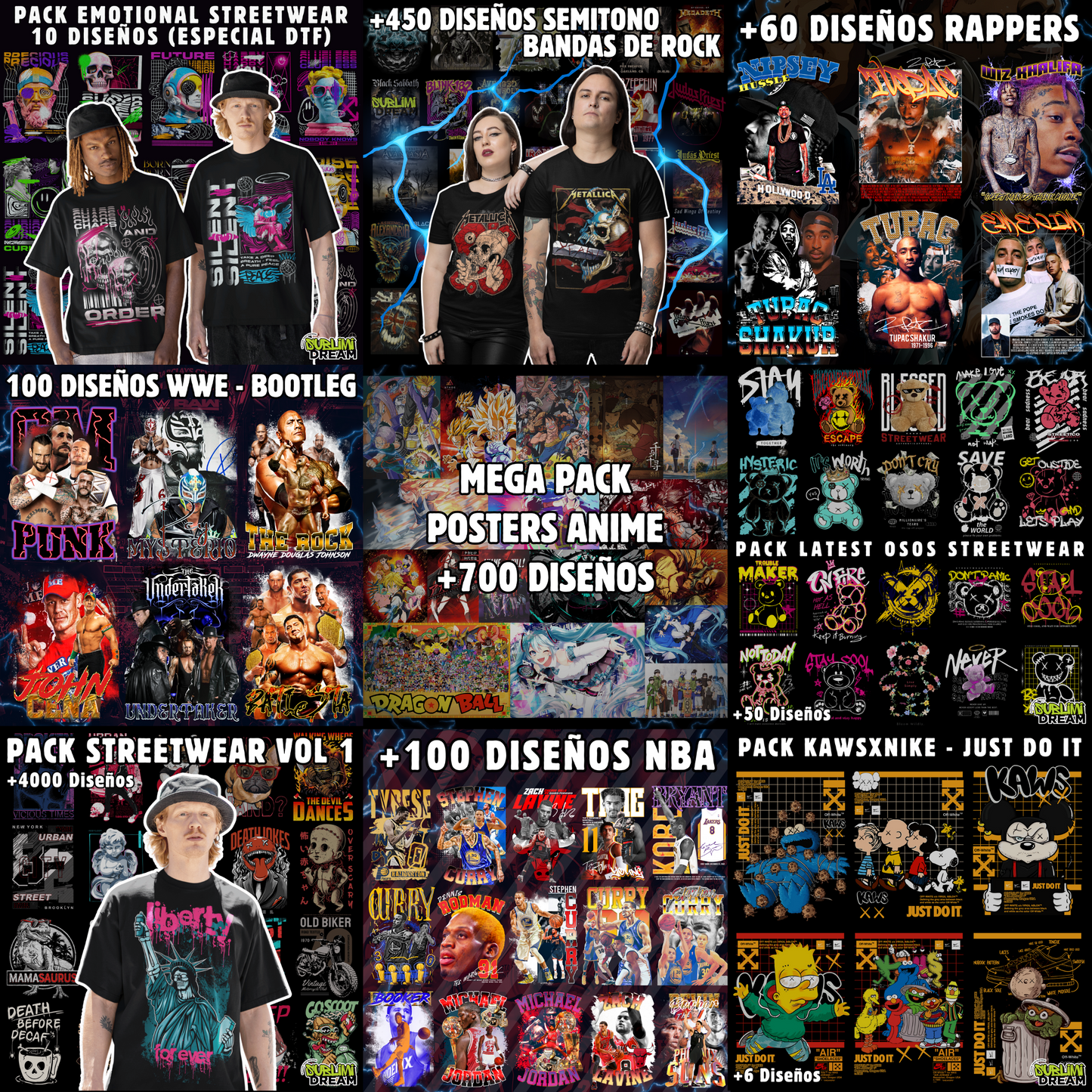 DISEÑOS PARA ESTAMPAR - MEMBRESÍA SUBLIMIDREAM - FULL ACCESS DESIGNS