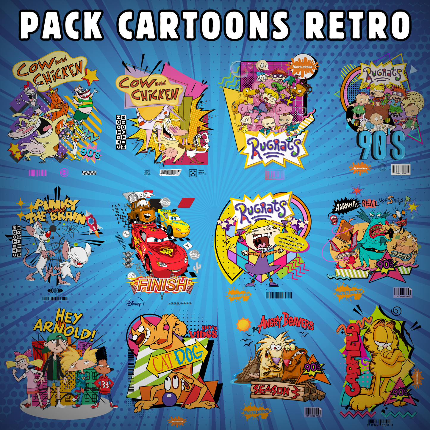 DISEÑOS CARTOONS RETRO (+ 55 DISEÑOS PNG)