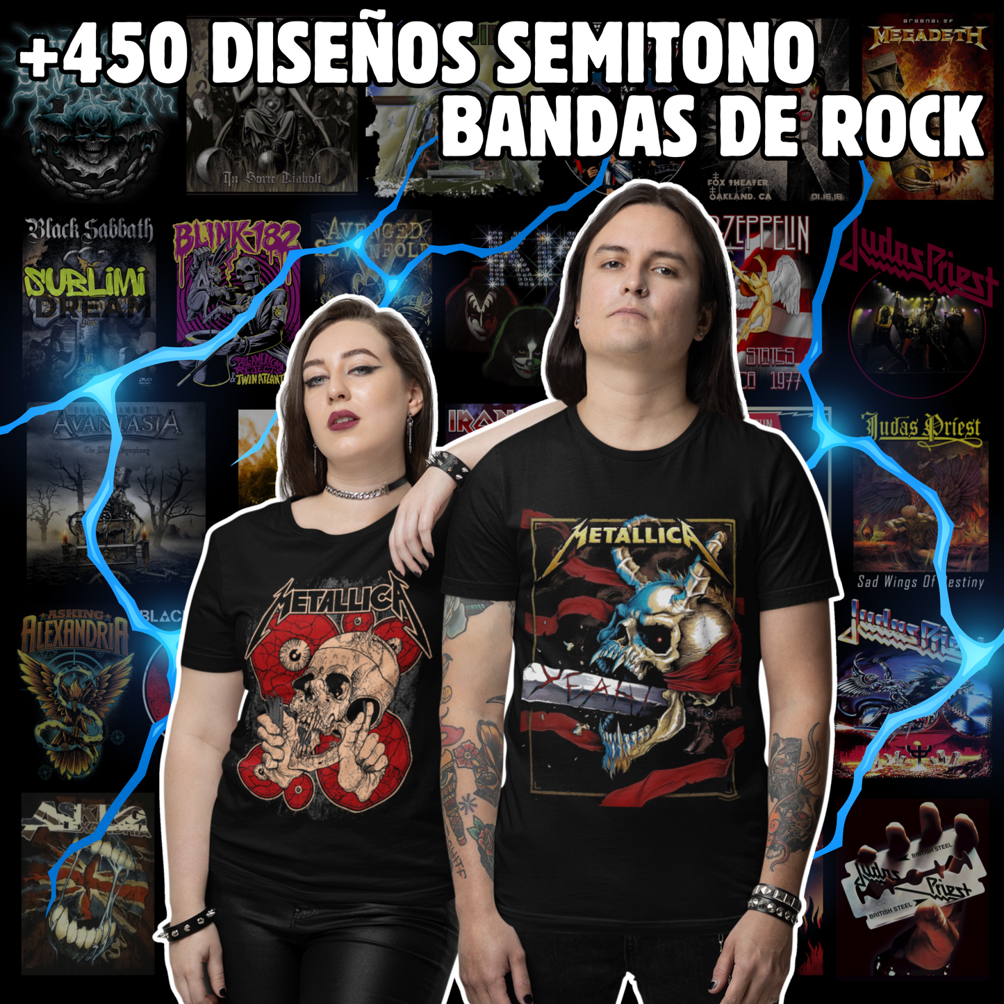 Pack +450 Diseños Semitono Bandas de Rock