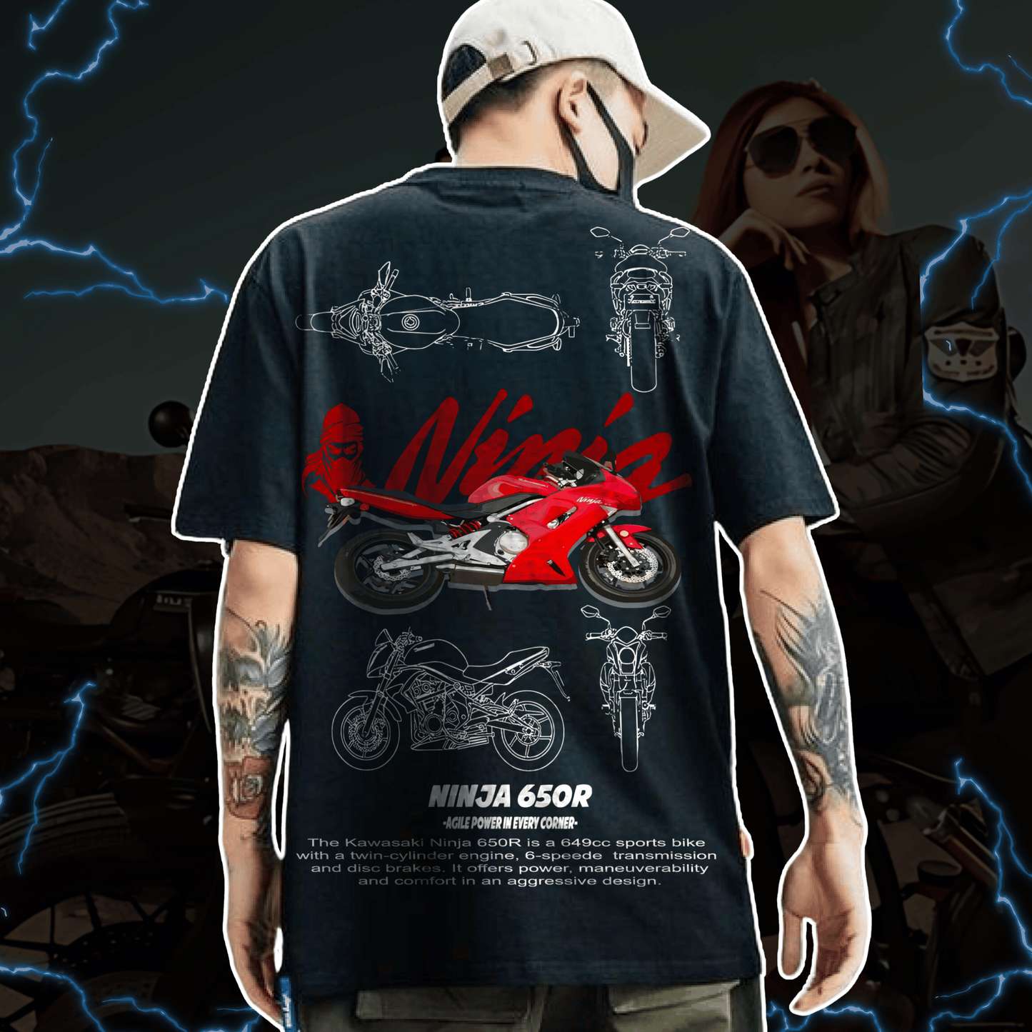 MOTOS PNG - PARA CAMISETA NEGRA