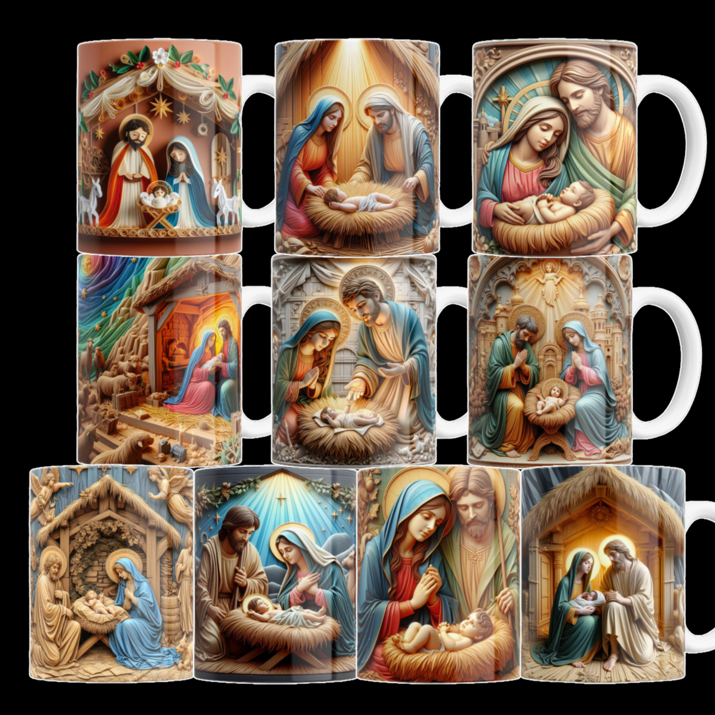 CRISTIANOS TAZAS NACIMIENTO 3D