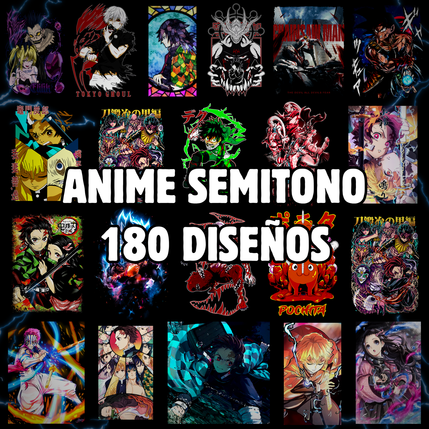 ANIME SEMITONO - 180 DISEÑOS PNG