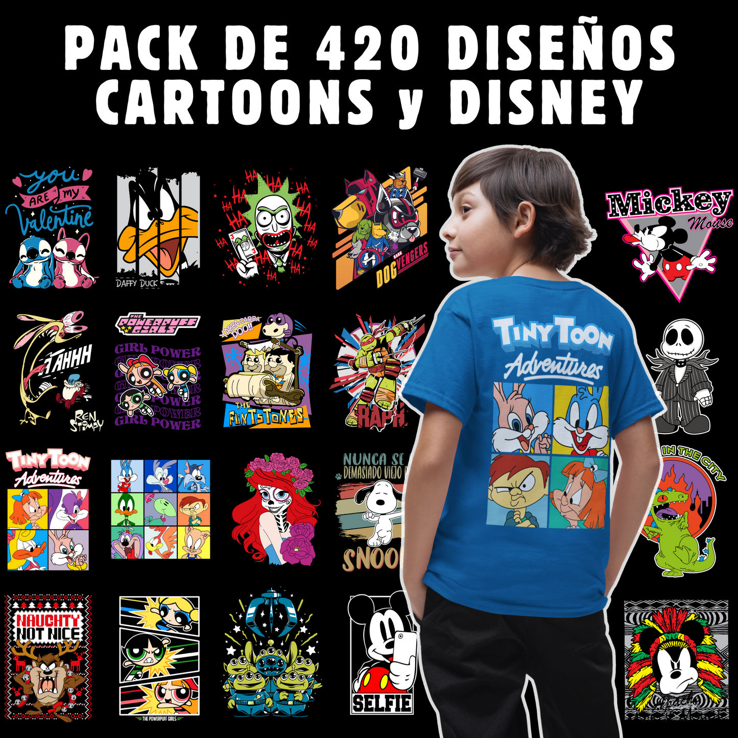 Pack 420 Diseños Cartoons y Disney