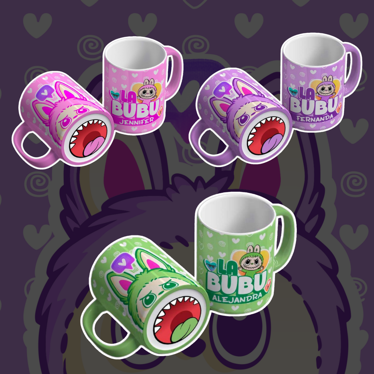 TAZAS DISEÑOS LABUBU CON BOCA