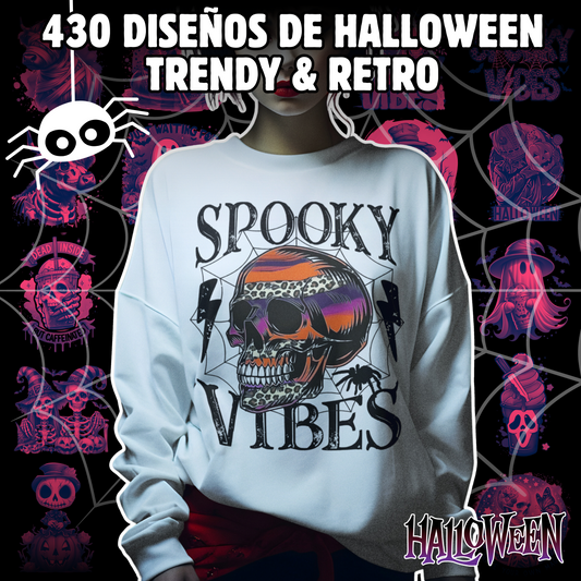 Pack +430 Diseños Halloween Trendy & Retro